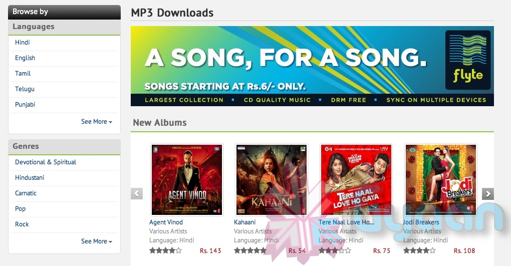 ... Download store ‘Flyte’, DRM free music priced at Rs.6/- a song (PR