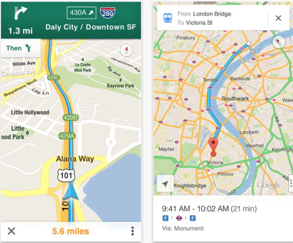 Google Maps iphone 5