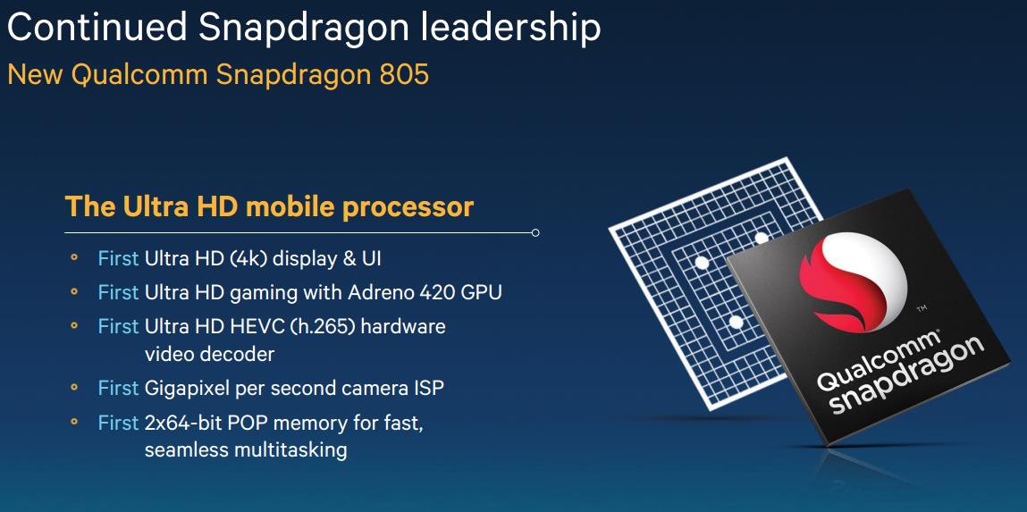 Qualcomm Announced The Snapdragon 805 Processor With Ultra HD Mobile Video