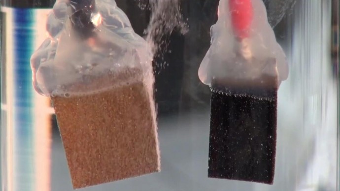 nickel and iron as catalysts in its two 'water-splitting' electrodes