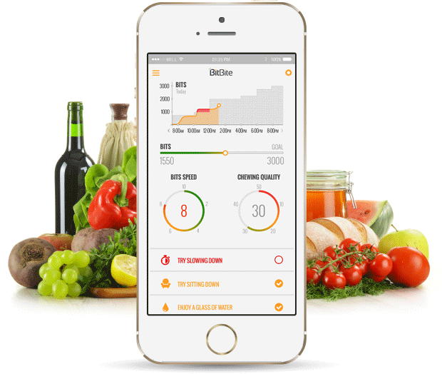 The mobile app does the number crunching and analyzes your eating habits. 