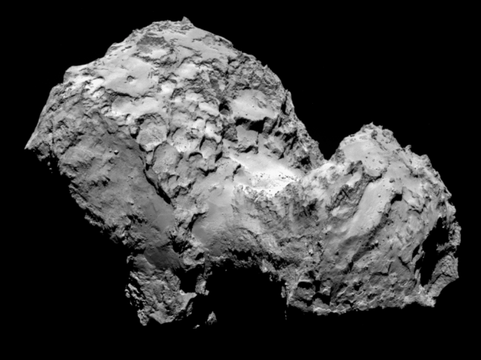Image from first rendevous of Rosetta with Comet 67P. 