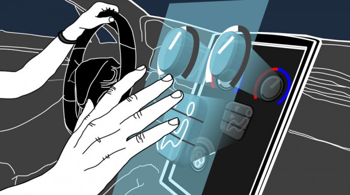 Concept image showing a possible application of haptic holograms.