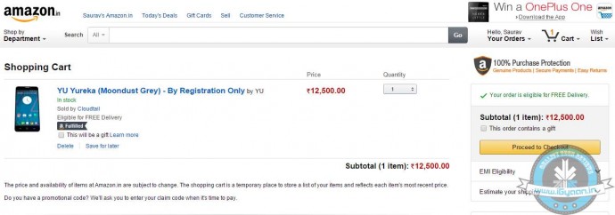 Amazon Yureka Price Glitch
