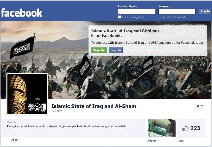 Isis Facebook page