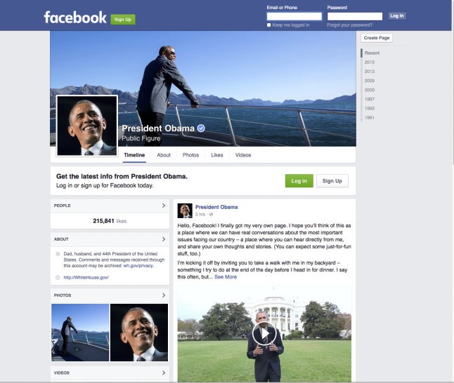 Obama Official Facebook Page