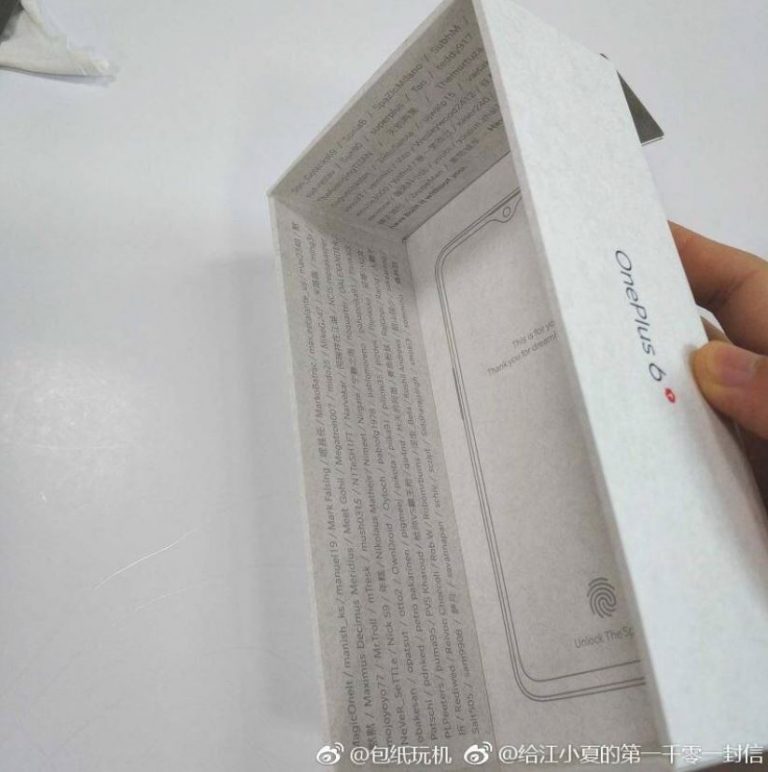 OnePlus 6t leaked box