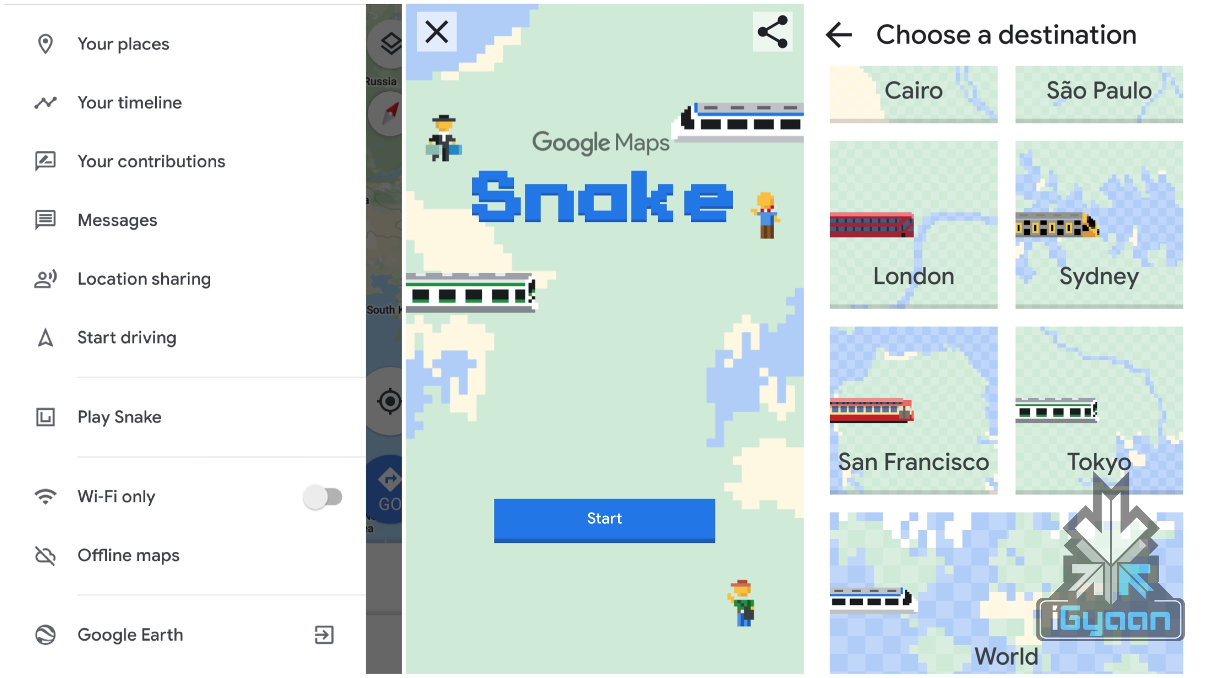 Google Maps Gets The Snake Game For April Fool's Day| iGyaan Network2401 x 1345